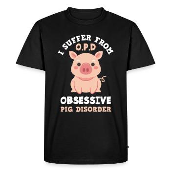 Pig Pig Pigs Fan - Men's Premium Organic T-Shirt - black - Front - Nico (187cm)