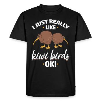 I like Kiwi Birds I New Zealand Kiwi Bird - Men's Premium Organic T-Shirt - black - Front - Nico (187cm)