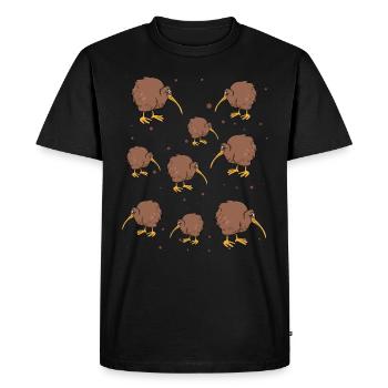 Kiwi birds I Kiwi bird lovers I - Men's Premium Organic T-Shirt - black - Front - Nico (187cm)