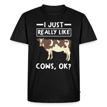 Drôle de vache vache cadeau - T-shirt Premium bio Homme - noir - Devant - Nico (187cm)