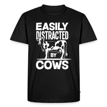 Drôle de vache vache cadeau - T-shirt Premium bio Homme - noir - Devant - Nico (187cm)