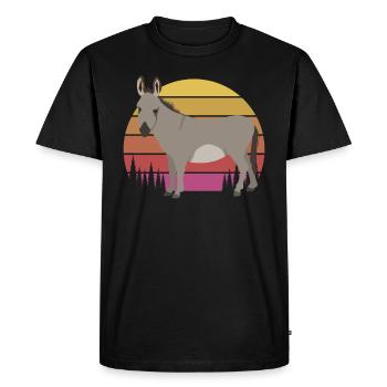Funny donkey lover gift - Men's Premium Organic T-Shirt - black - Front - Nico (187cm)