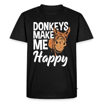 Funny donkey lover gift - Men's Premium Organic T-Shirt - black - Front - Nico (187cm)