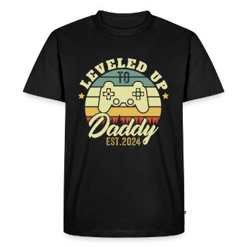 Leveled up to Daddy 2024 Dad gift 2024 - Men's Premium Organic T-Shirt - black - Front - Nico (187cm)