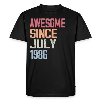 Juillet 1986 Cadeau Anniversaire Juillet 1986 - T-shirt Premium bio Homme - noir - Devant - Nico (187cm)