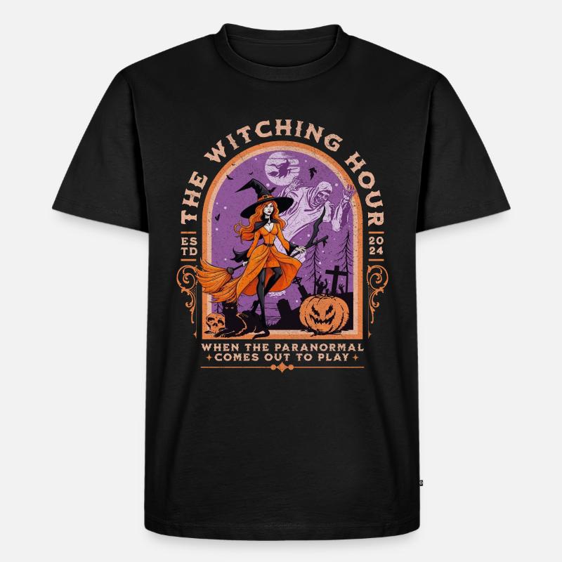 Hexenstunde - Männer Premium Bio T-Shirt - Schwarz