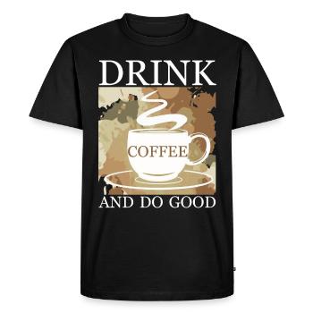 café - T-shirt Premium bio Homme - noir - Devant - Nico (187cm)