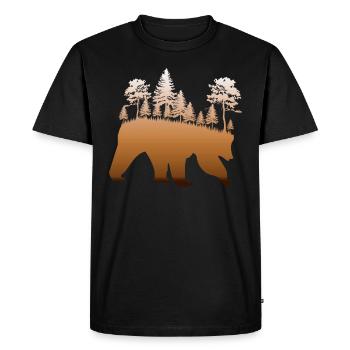 Ours brun ours noir idée cadeau - T-shirt Premium bio Homme - noir - Devant - Nico (187cm)