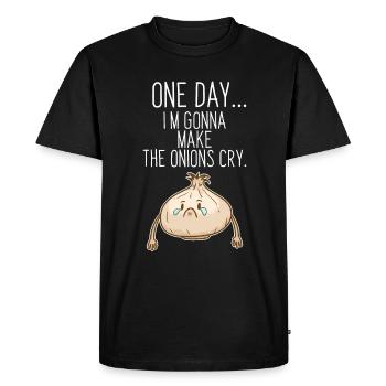 Onion vegetable crybaby gift idea - Men's Premium Organic T-Shirt - black - Front - Nico (187cm)