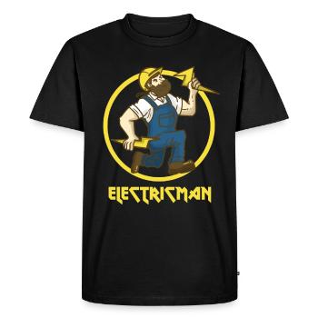 Électricien superhero électricité profession de cadeau de foudre - T-shirt Premium bio Homme - noir - Devant - Nico (187cm)