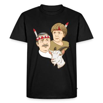 Erdogan Merkel Goat Satire Indian politician - Men's Premium Organic T-Shirt - black - Front - Nico (187cm)