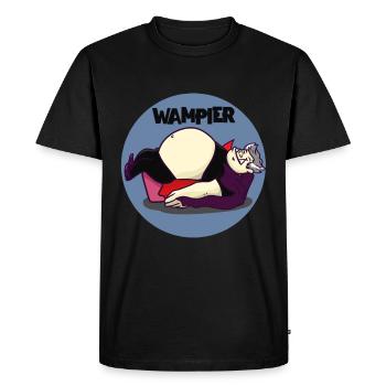Wampier vampire fat fat word joke gift idea - Men's Premium Organic T-Shirt - black - Front - Nico (187cm)