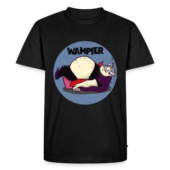 Wampier vampire fat fat word joke gift idea - Men's Premium Organic T-Shirt - black - Front - Nico (187cm)