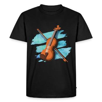 Instrument de musique violon violoniste cadeau - T-shirt Premium bio Homme - noir - Devant - Nico (187cm)