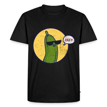 Gurke Grün Gemüse Pflanze Essen Vegan Geschenk - Männer Premium Bio T-Shirt - Schwarz - Vorne - Nico (187cm)