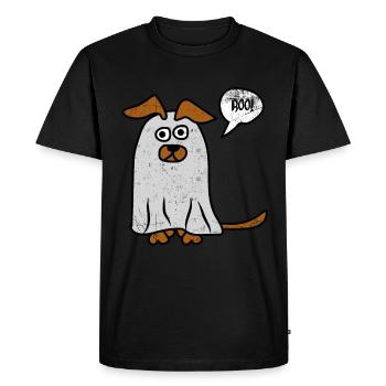 Cadeau Halloween de vacances de chien effrayant fantôme - T-shirt Premium bio Homme - noir - Devant - Nico (187cm)