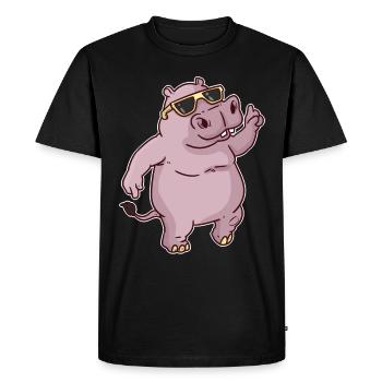hippopotame - T-shirt Premium bio Homme - noir - Devant - Nico (187cm)