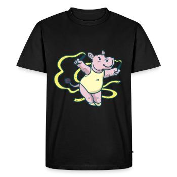 Hippopotamus Turner - Men's Premium Organic T-Shirt - black - Front - Nico (187cm)