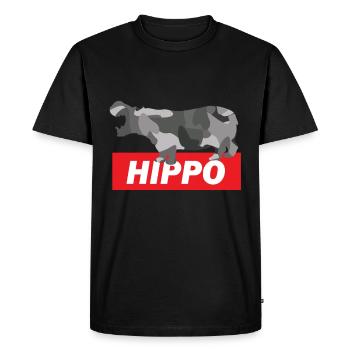 hippopotame - T-shirt Premium bio Homme - noir - Devant - Nico (187cm)
