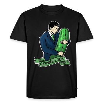 Concombre végétal nourriture végétale cadeau végétalien - T-shirt Premium bio Homme - noir - Devant - Nico (187cm)