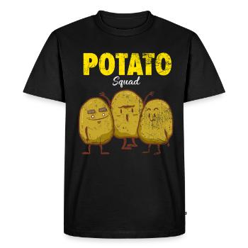 Cadeau végétalien avec frites de pommes de terre - T-shirt Premium bio Homme - noir - Devant - Nico (187cm)