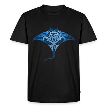 Stingray tatouage Dasyatis Maori tatouage - T-shirt Premium bio Homme - noir - Devant - Nico (187cm)