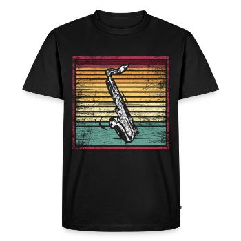 Saxophone Music Orchestra Band Cadeau - T-shirt Premium bio Homme - noir - Devant - Nico (187cm)