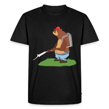 Exterminator bear pest control worker gift - Men's Premium Organic T-Shirt - black - Front - Nico (187cm)