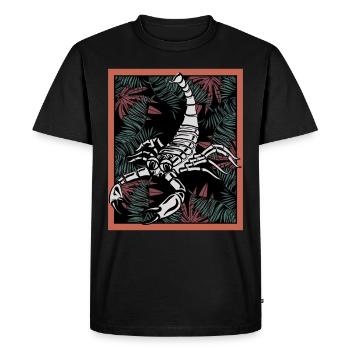 Fougère scorpion - T-shirt Premium bio Homme - noir - Devant - Nico (187cm)