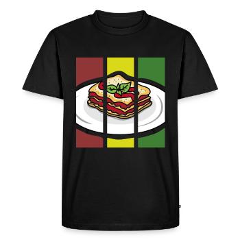 lasagne - Men's Premium Organic T-Shirt - black - Front - Nico (187cm)