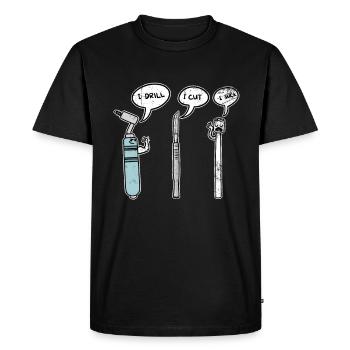 Dentiste dentiste - T-shirt Premium bio Homme - noir - Devant - Nico (187cm)
