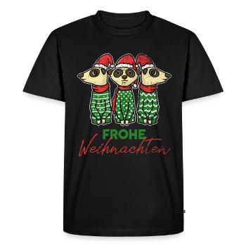 Clan Suricate Noël Père Noël - T-shirt Premium bio Homme - noir - Devant - Nico (187cm)