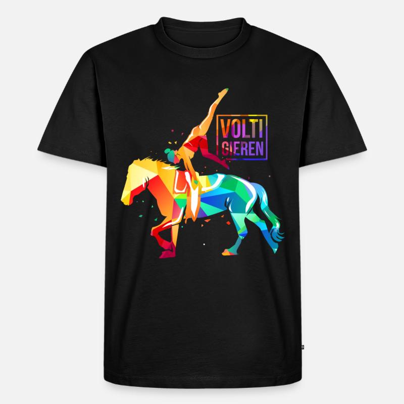 Voltigieren Pferd - Männer Premium Bio T-Shirt - Schwarz