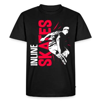 Patins à roulettes - T-shirt Premium bio Homme - noir - Devant - Nico (187cm)
