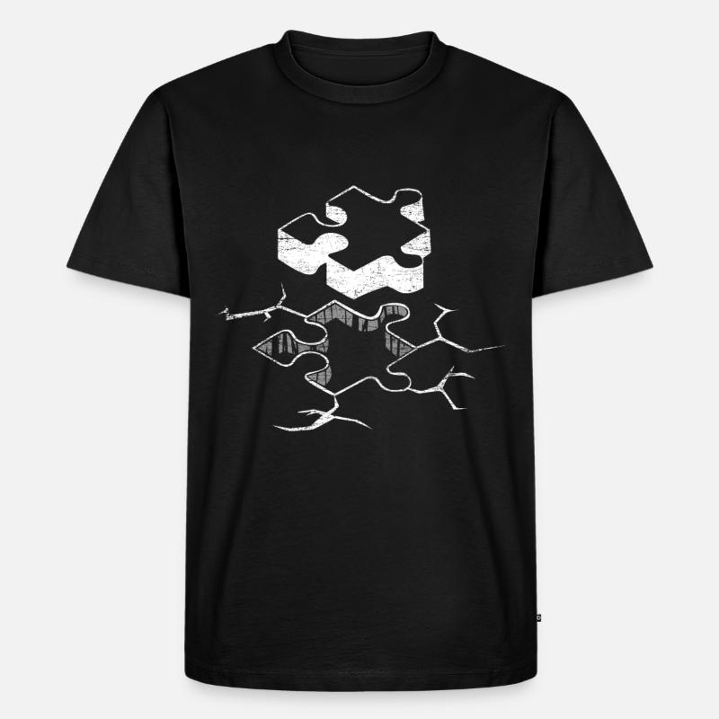 Stichsäge Puzzle Logik - Männer Premium Bio T-Shirt - Schwarz