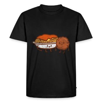 Spaghetti meatballs pasta - Men's Premium Organic T-Shirt - black - Front - Nico (187cm)