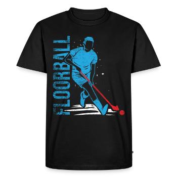 Cadeau de hockey Floorball - T-shirt Premium bio Homme - noir - Devant - Nico (187cm)