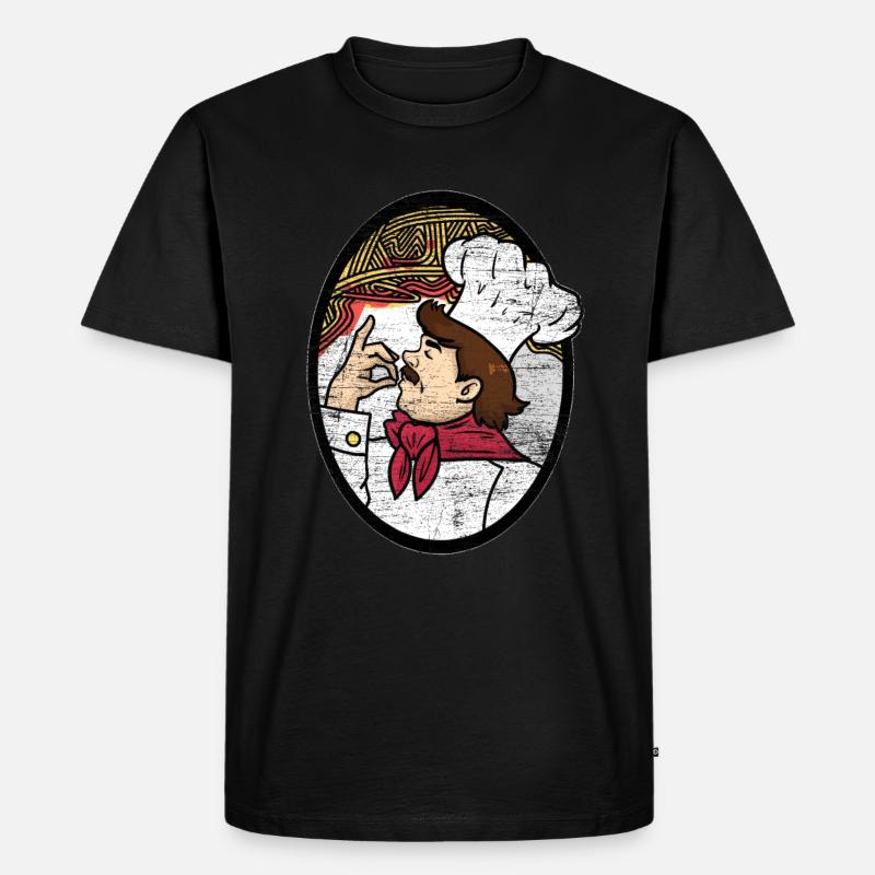 Spaghetti Küchenchef Geschenk - Männer Premium Bio T-Shirt - Schwarz