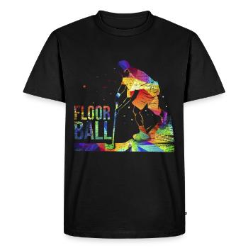Floorball, hockey sportif - T-shirt Premium bio Homme - noir - Devant - Nico (187cm)