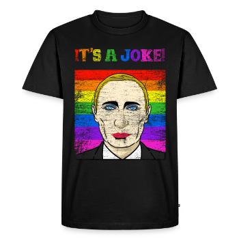 Putin joke politician gift - Men's Premium Organic T-Shirt - black - Front - Nico (187cm)