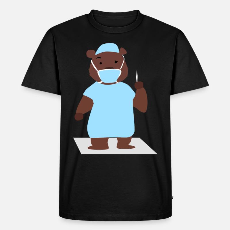Bär Chirurg - Männer Premium Bio T-Shirt - Schwarz