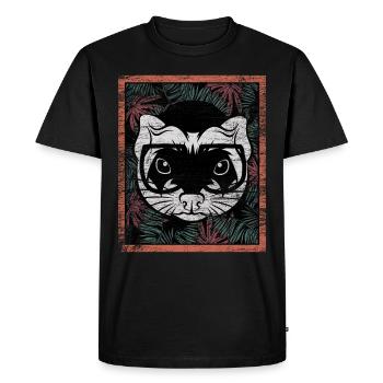 Ferret Hawaiian Gift - Men's Premium Organic T-Shirt - black - Front - Nico (187cm)