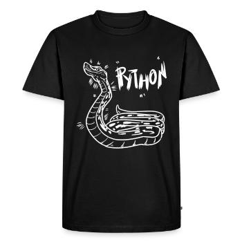 python - Men's Premium Organic T-Shirt - black - Front - Nico (187cm)