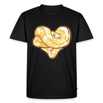Python heart - Men's Premium Organic T-Shirt - black - Front - Nico (187cm)