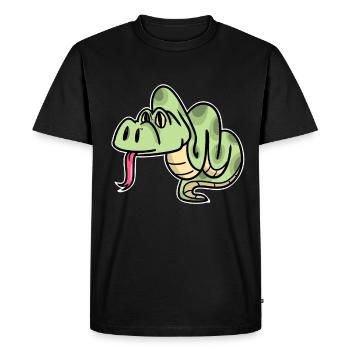 python - Men's Premium Organic T-Shirt - black - Front - Nico (187cm)