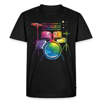 Schlagzeug - Männer Premium Bio T-Shirt - Schwarz - Vorne - Nico (187cm)