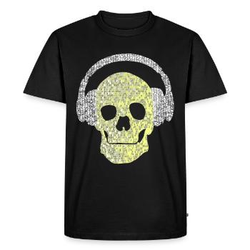 Tête de mort avec casque casque hommes et femmes - T-shirt Premium bio Homme - noir - Devant - Nico (187cm)