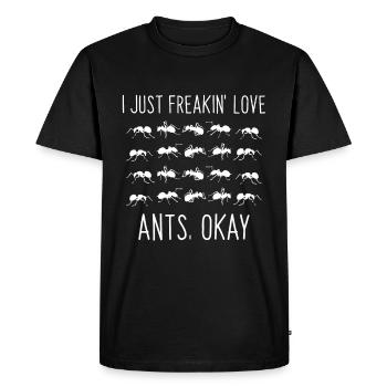 ants - Men's Premium Organic T-Shirt - black - Front - Nico (187cm)