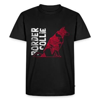 Border Collie geometrisch - Männer Premium Bio T-Shirt - Schwarz - Vorne - Nico (187cm)