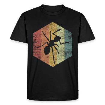 Ant vintage - Men's Premium Organic T-Shirt - black - Front - Nico (187cm)